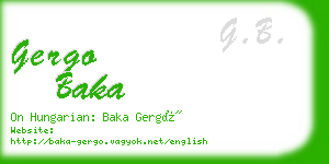 gergo baka business card